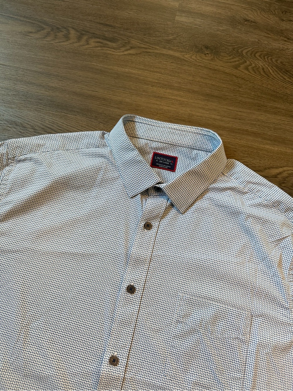 UNTUCKit Button Down Mens XXL Navy Tiefenbrunner Short Sleeve Stretch Shirt